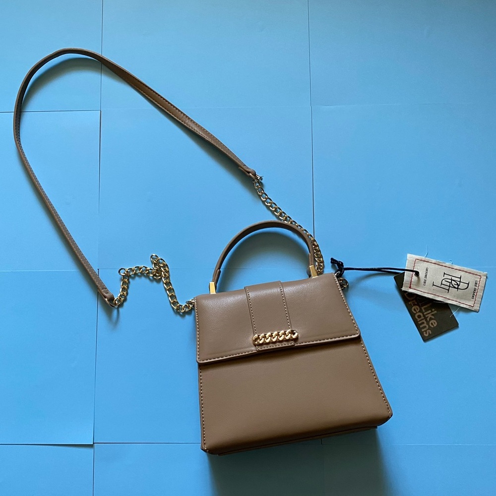 small tan bag